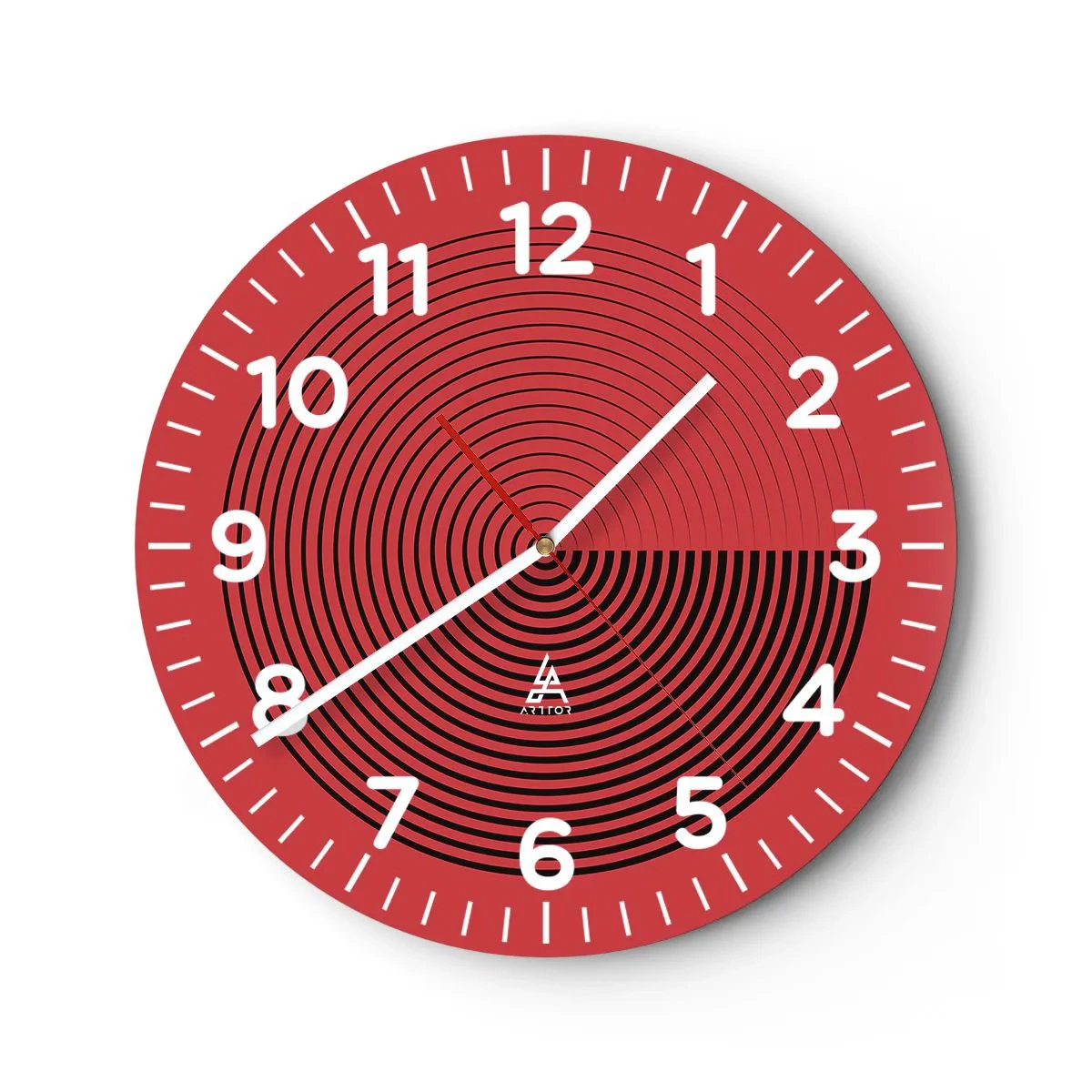 Wall clock - Clock on glass - Circular Movement - 30x30 cm