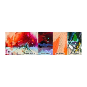 Photo Wallpaper Sample Standard Eco - Explosion of Lights and Colours - Abstraction, Piece, Acrylic - 100x30 cm