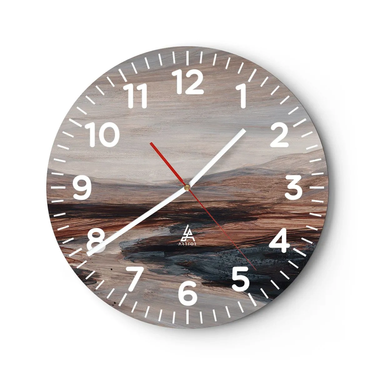 Wall clock - Clock on glass - Quiet Valley - 40x40 cm