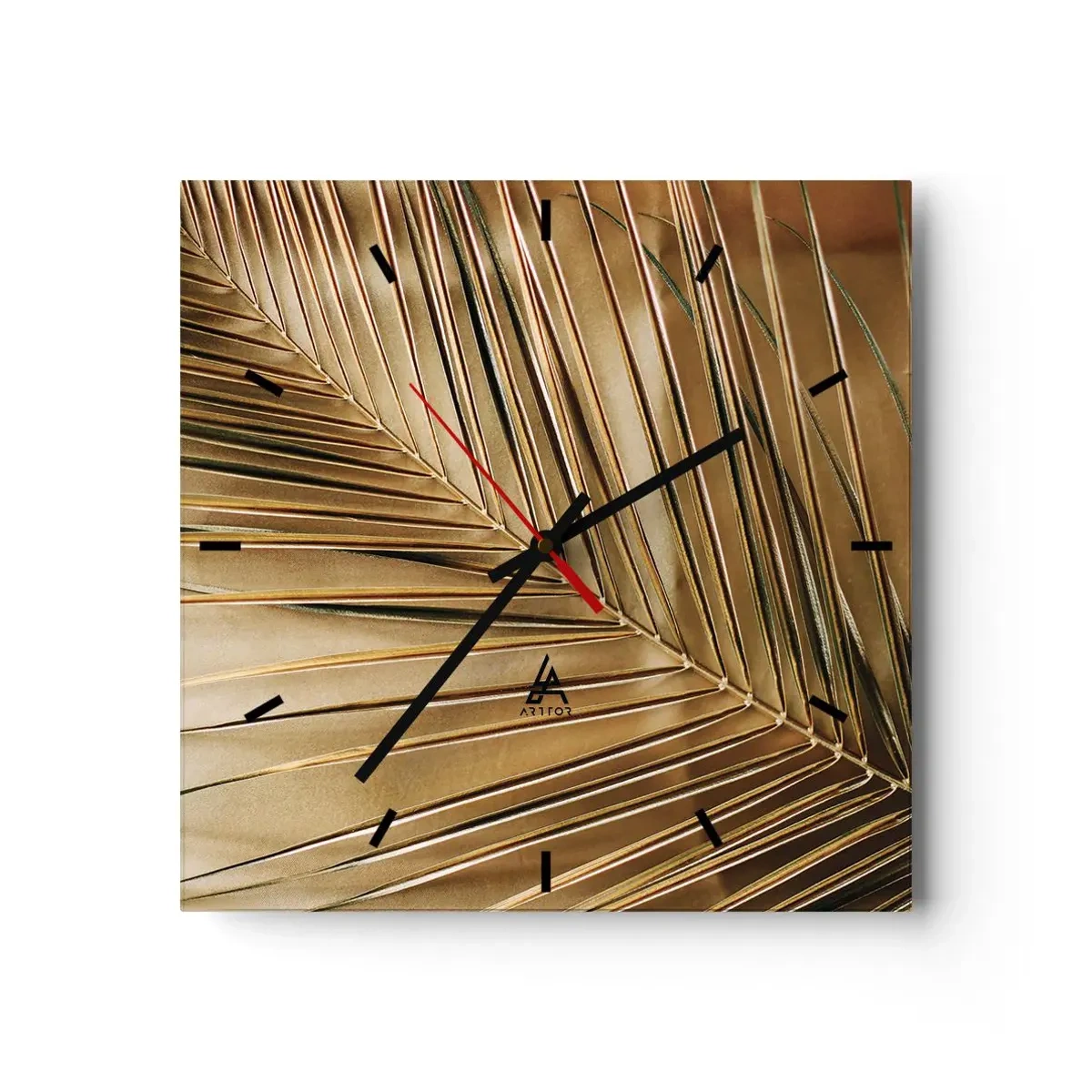 Wall clock - Clock on glass - Natural Colonnade - 40x40 cm