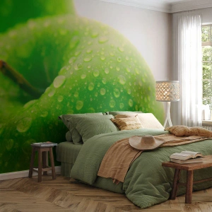 Self-Adhesive Photo Wallpaper Deluxe Sticker - Green, Cool Freshenss - Fruit, Apple, Gastronomy - 100x70 cm