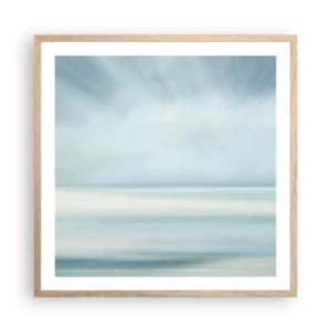Poster in light oak frame - Calm up to the Horizon - 60x60 cm