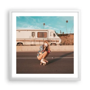 Poster in white frmae - Smile, Please! - 50x50 cm