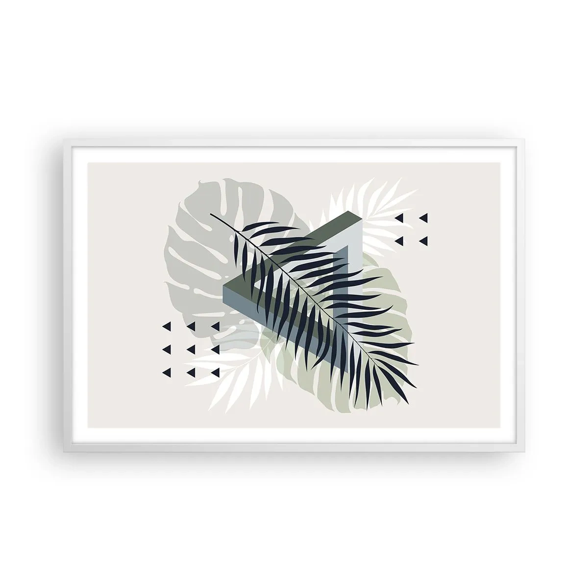 Poster in white frmae - Nature and Geometry - Two Orders? - 91x61 cm