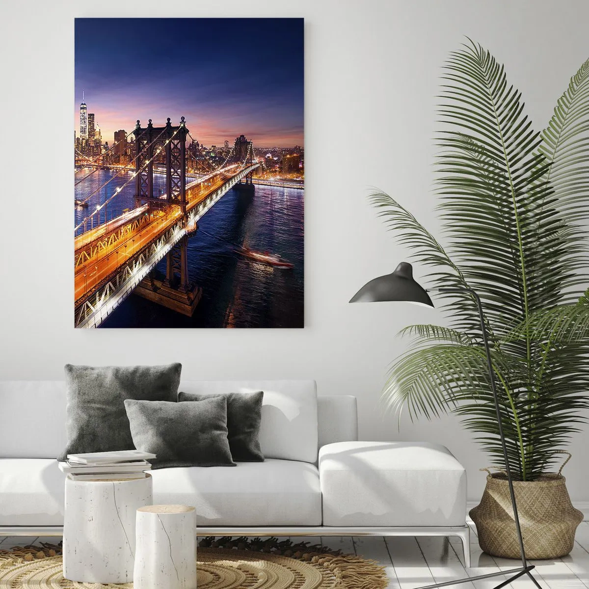 Glass picture - Down the Illuminated Bridge - 50x70 cm