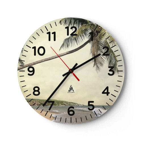 Wall clock - Clock on glass - Tropical Dream - 40x40 cm