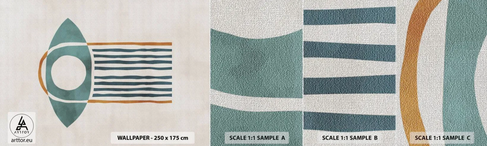 Photo Wallpaper Sample Premium Canvas - Signs and Rituals - Boho, Eye, Minimalism - 100x30 cm