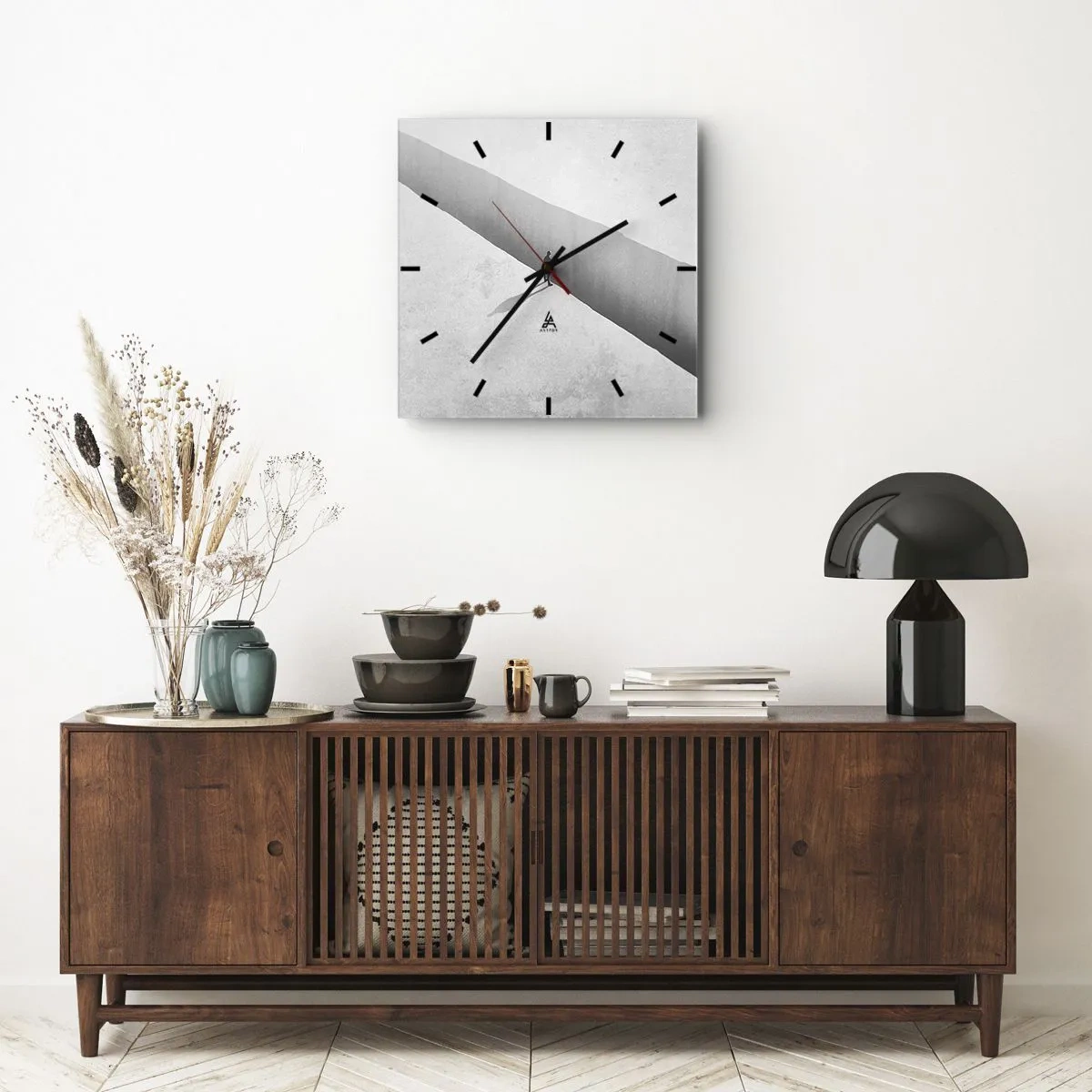 Wall clock - Clock on glass - Clear Goal - 40x40 cm