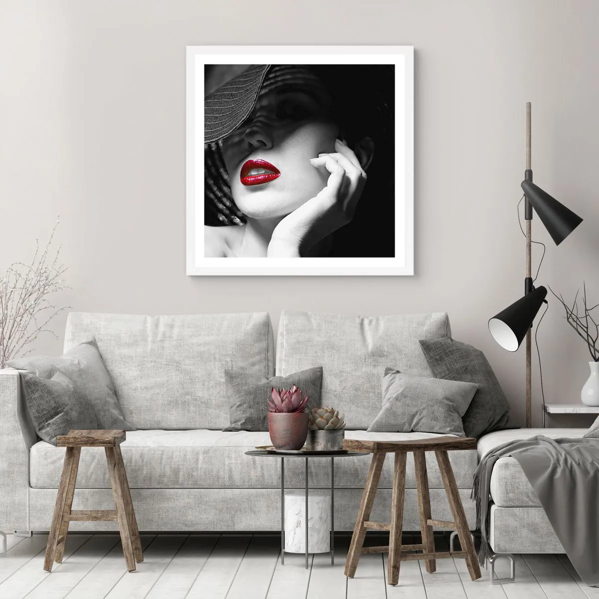 Poster in white frmae - Study in Scarlet - 40x40 cm
