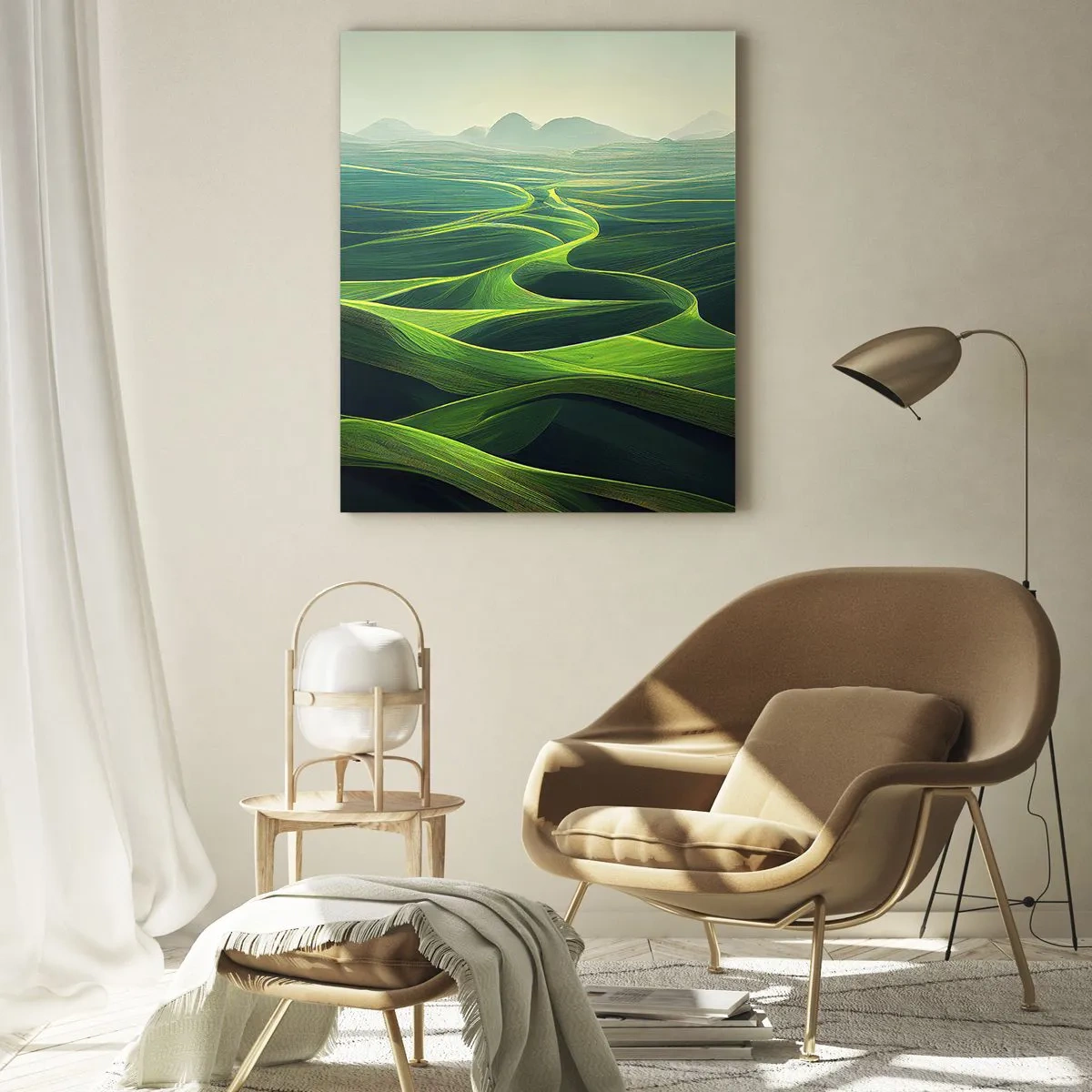 Glass picture - In Green Valleys - 70x100 cm