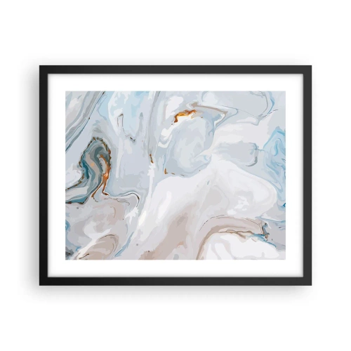 Poster in black frame - White Fusion - 50x40 cm