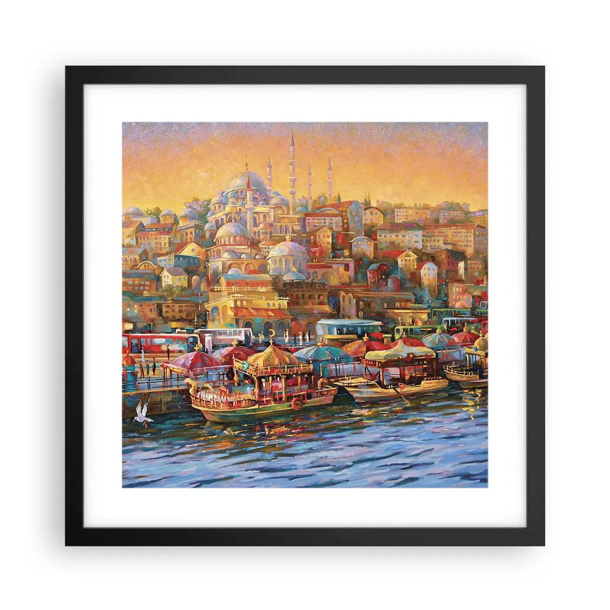 Poster in black frame - Istanbul Story - 40x40 cm