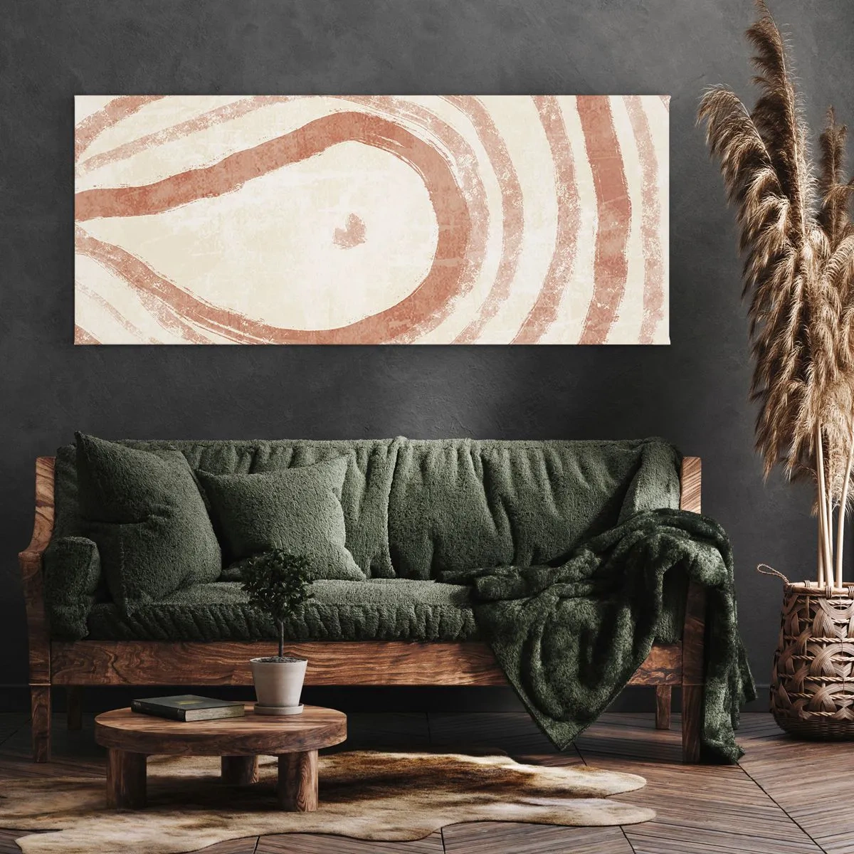 Canvas picture - Coral Circles - Composition - 140x50 cm