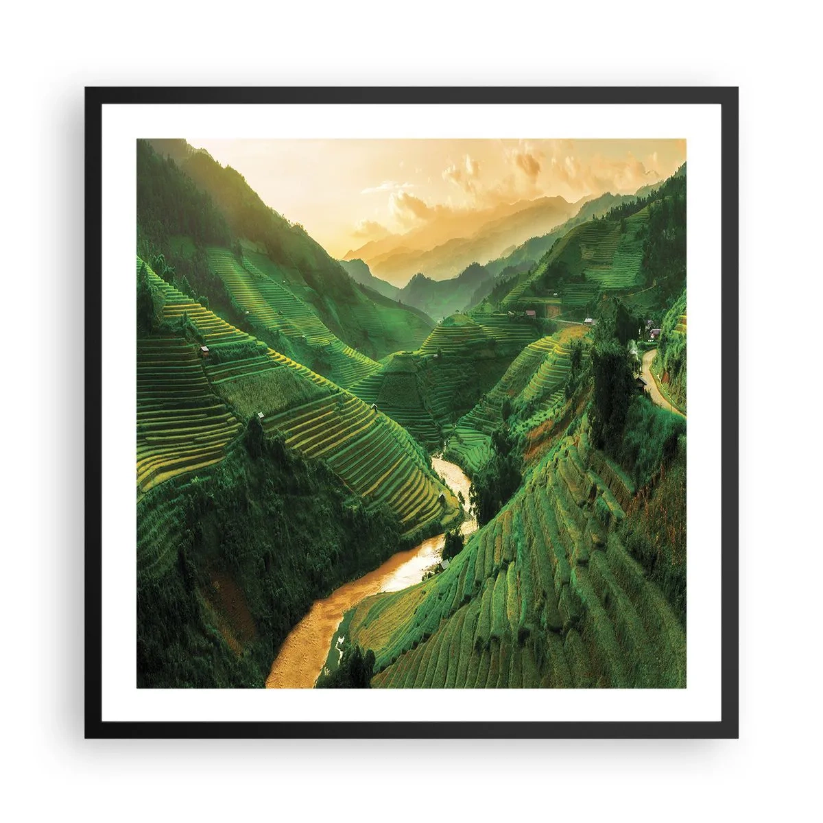 Poster in black frame - Vietnamese Valley - 60x60 cm