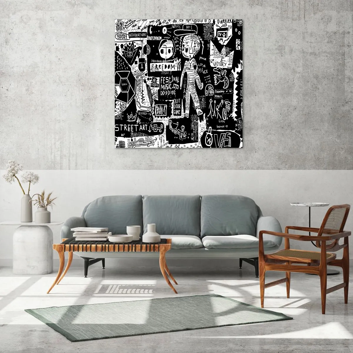 Glass picture - Rights and Joys of Youth - 70x70 cm