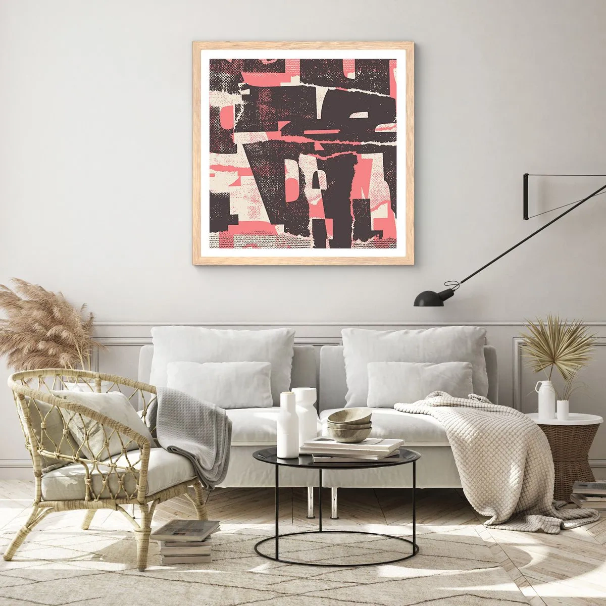 Poster in light oak frame - All that Chaos - 40x40 cm