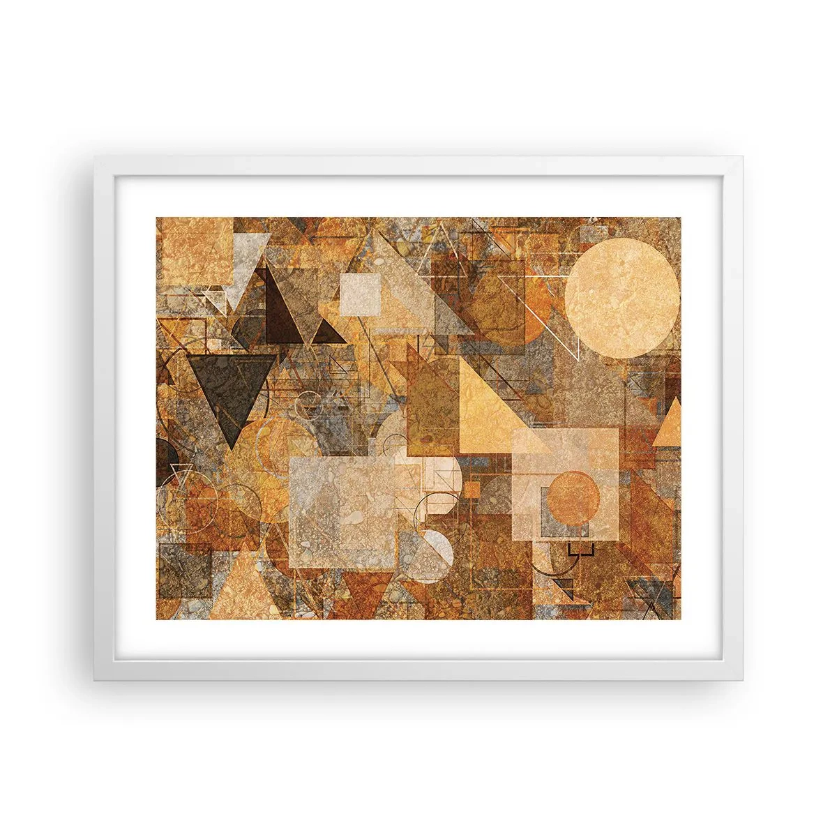Poster in white frmae - Cubist Study in Brown - 50x40 cm