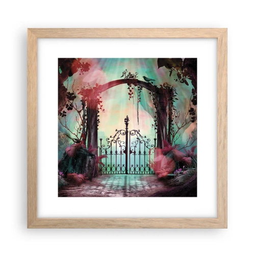 Poster in light oak frame - Secret Garden - 30x30 cm