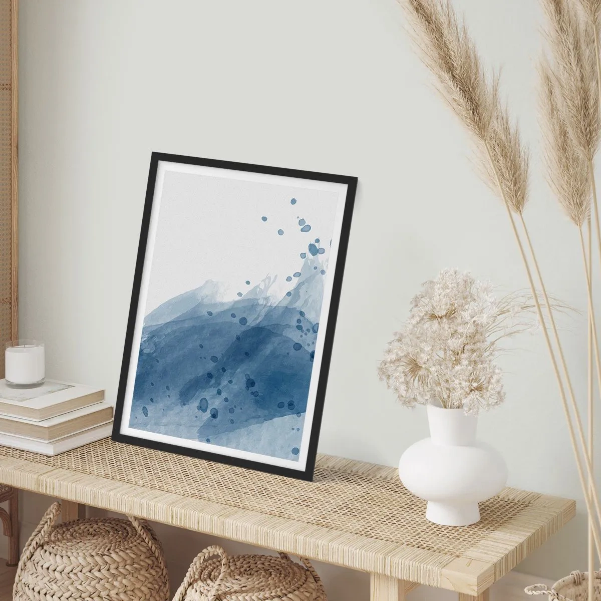 Poster in black frame - Blue Tulle - 30x40 cm