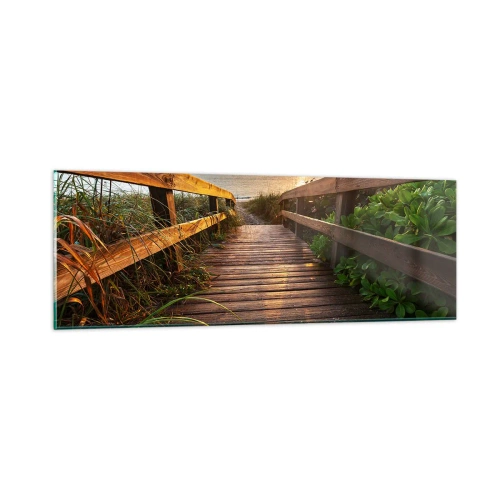 Glass picture - Straigh to the Shore - 90x30 cm