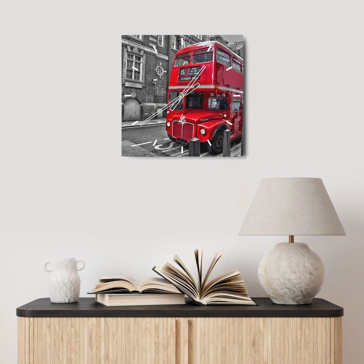Wall clock - Clock on glass - Always the Same - 40x40 cm