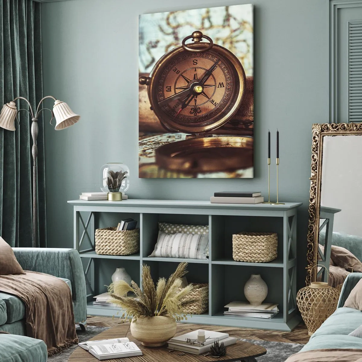 Canvas picture - Pirate Adventure in the Caribbean - 45x80 cm