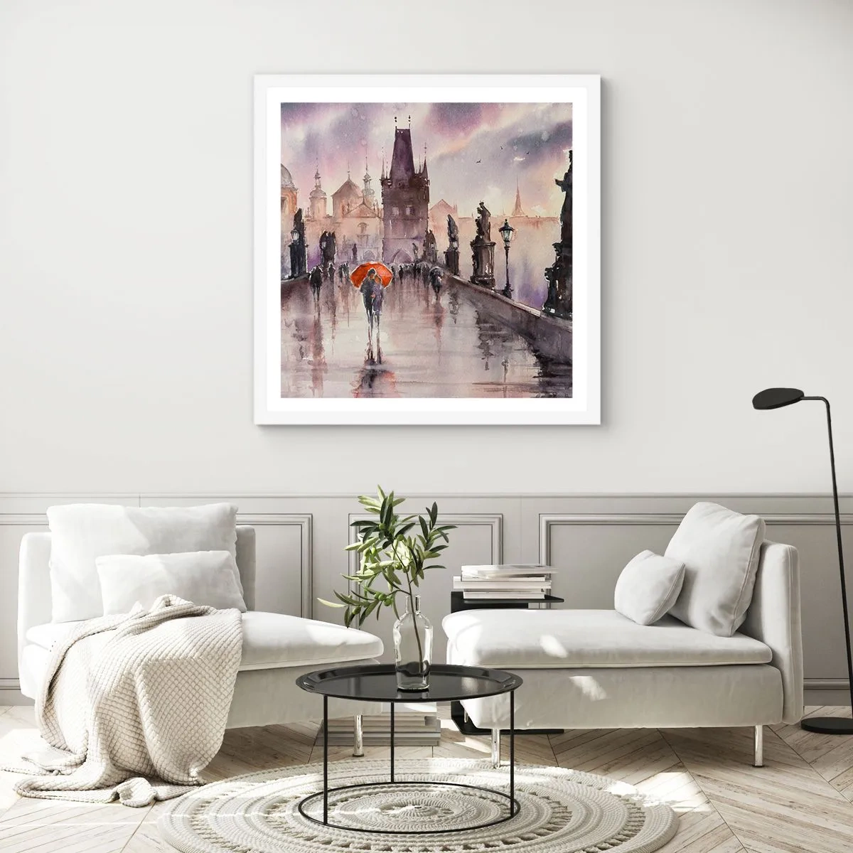 Poster in white frmae - Peaople Don't Change - 50x50 cm