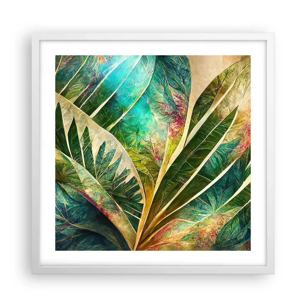 Poster in white frmae - Colours of the Tropics - 50x50 cm