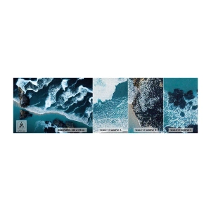 Photo Wallpaper Sample Premium Canvas - Envelopped by Waves - Cliff, Sea, Nature - 100x30 cm