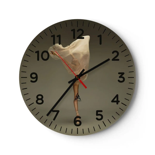 Wall clock - Clock on glass - About To Fly - 30x30 cm
