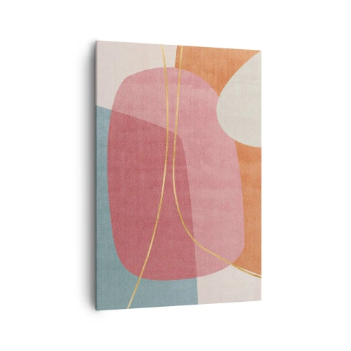 Canvas picture - Pastel Composition with a Golden Note - 70x100 cm