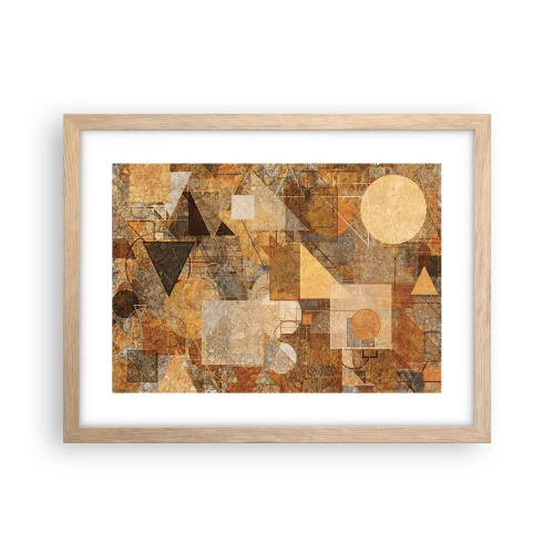 Poster in light oak frame - Cubist Study in Brown - 40x30 cm