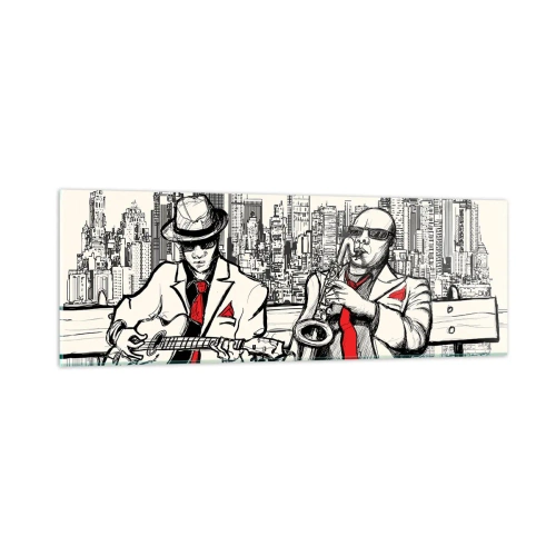 Glass picture - New York Improvisation - 90x30 cm