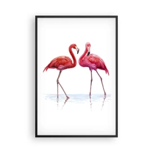 Poster in black frame - Pink Rendezvous - 61x91 cm