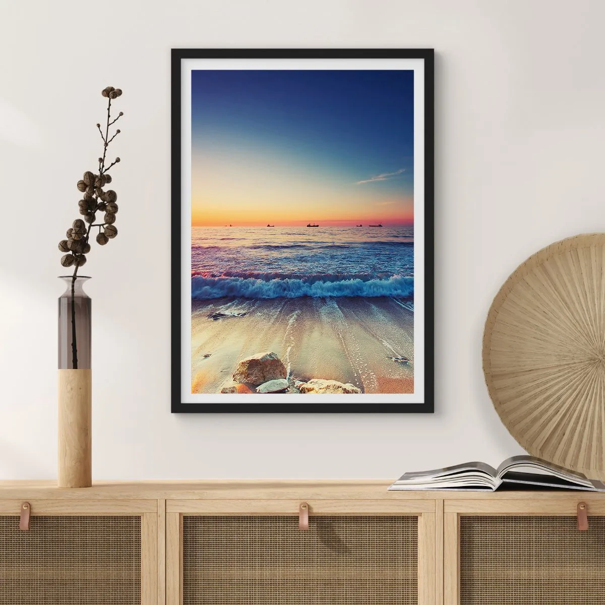 Poster in black frame - What Is behind the Horizon? - 40x50 cm