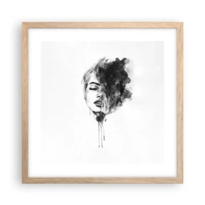 Poster in light oak frame - What Does a Girl Dream about? - 40x40 cm