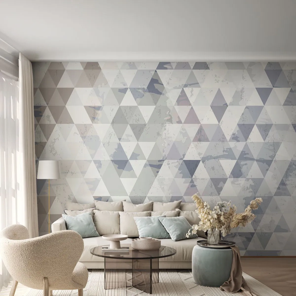 Self-Adhesive Photo Wallpaper Deluxe Sticker - In the Rhythm of a Triangle - Abstraction, Piece, Triangles - 250x175 cm