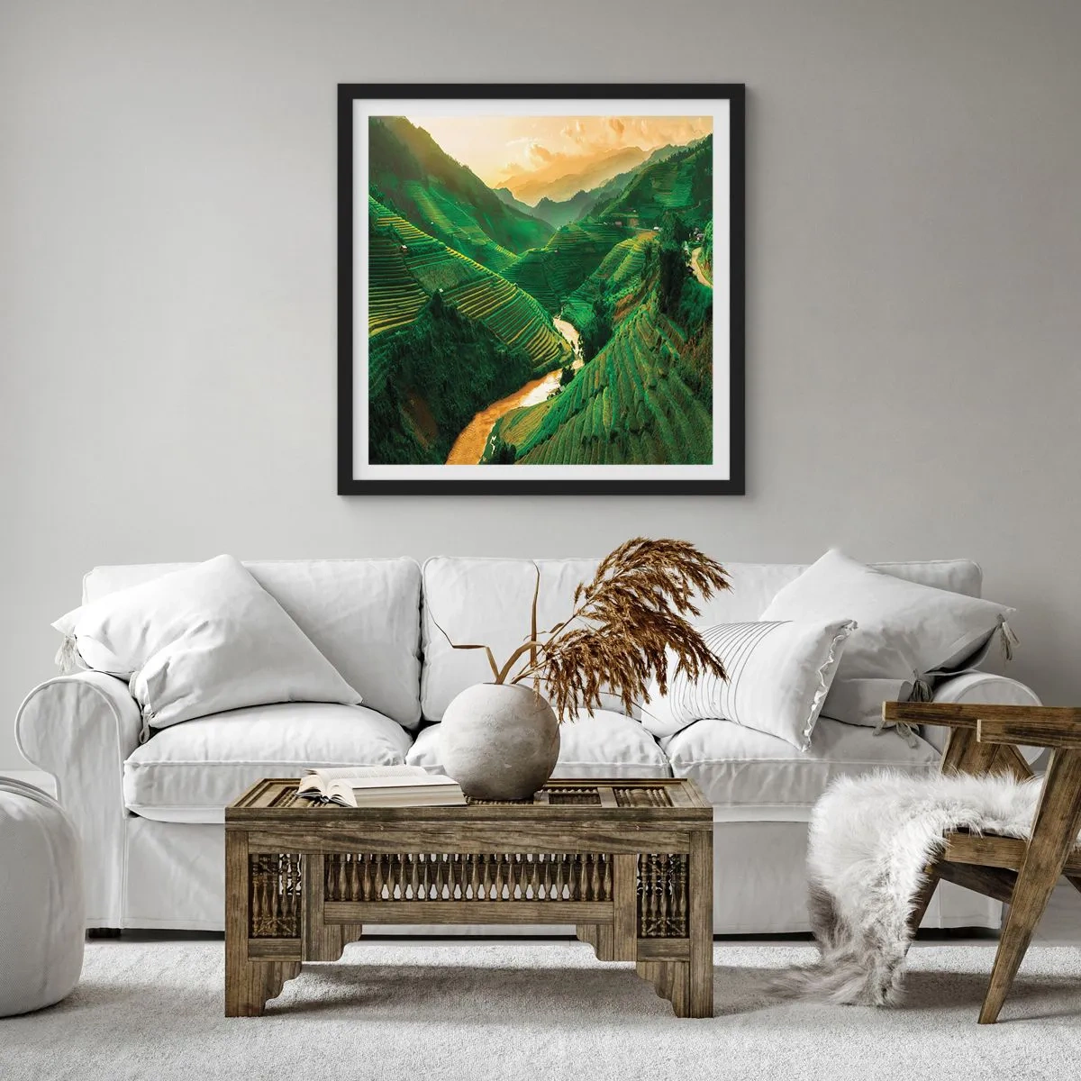 Poster in black frame - Vietnamese Valley - 30x30 cm