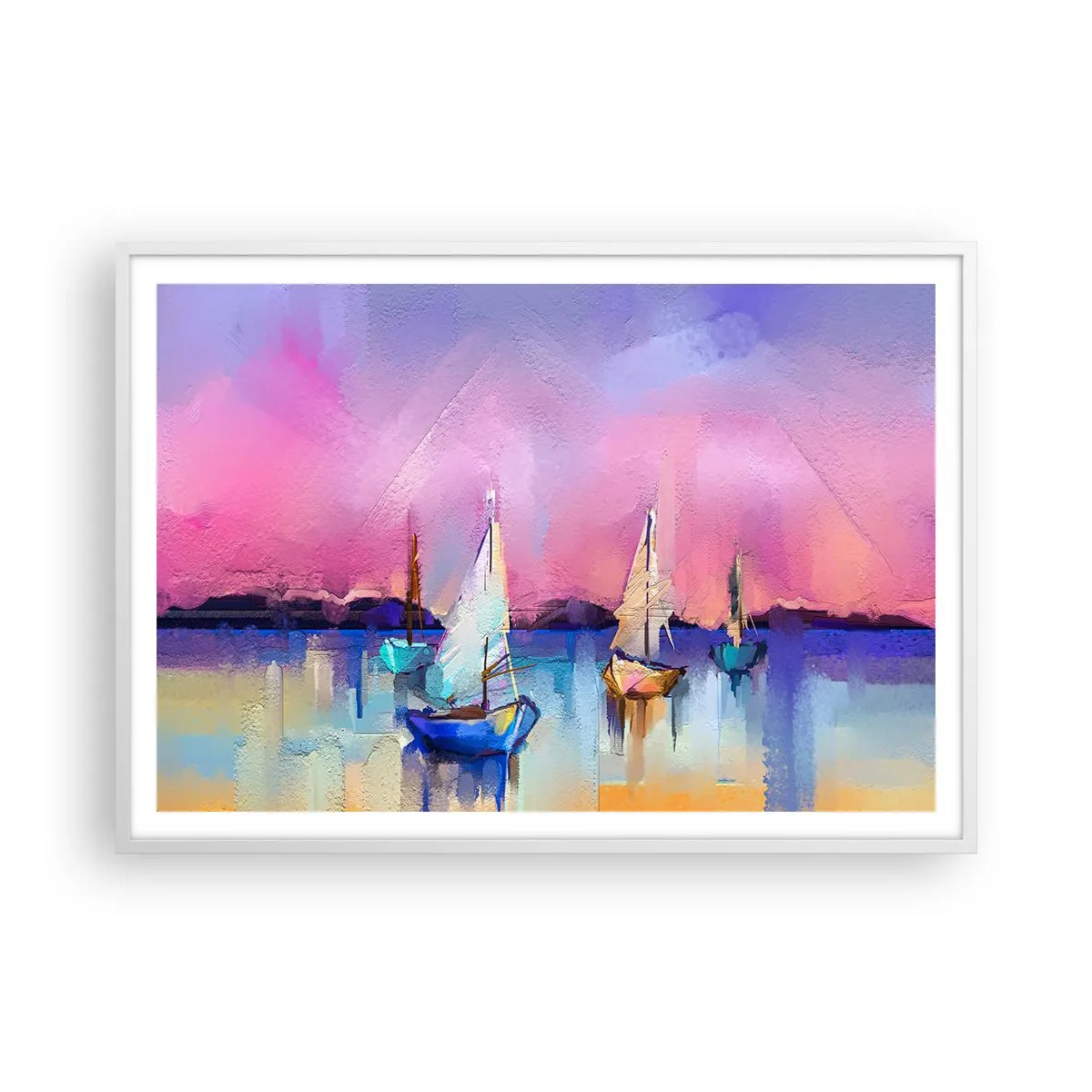 Poster in white frmae - Direction: High Sees - 100x70 cm