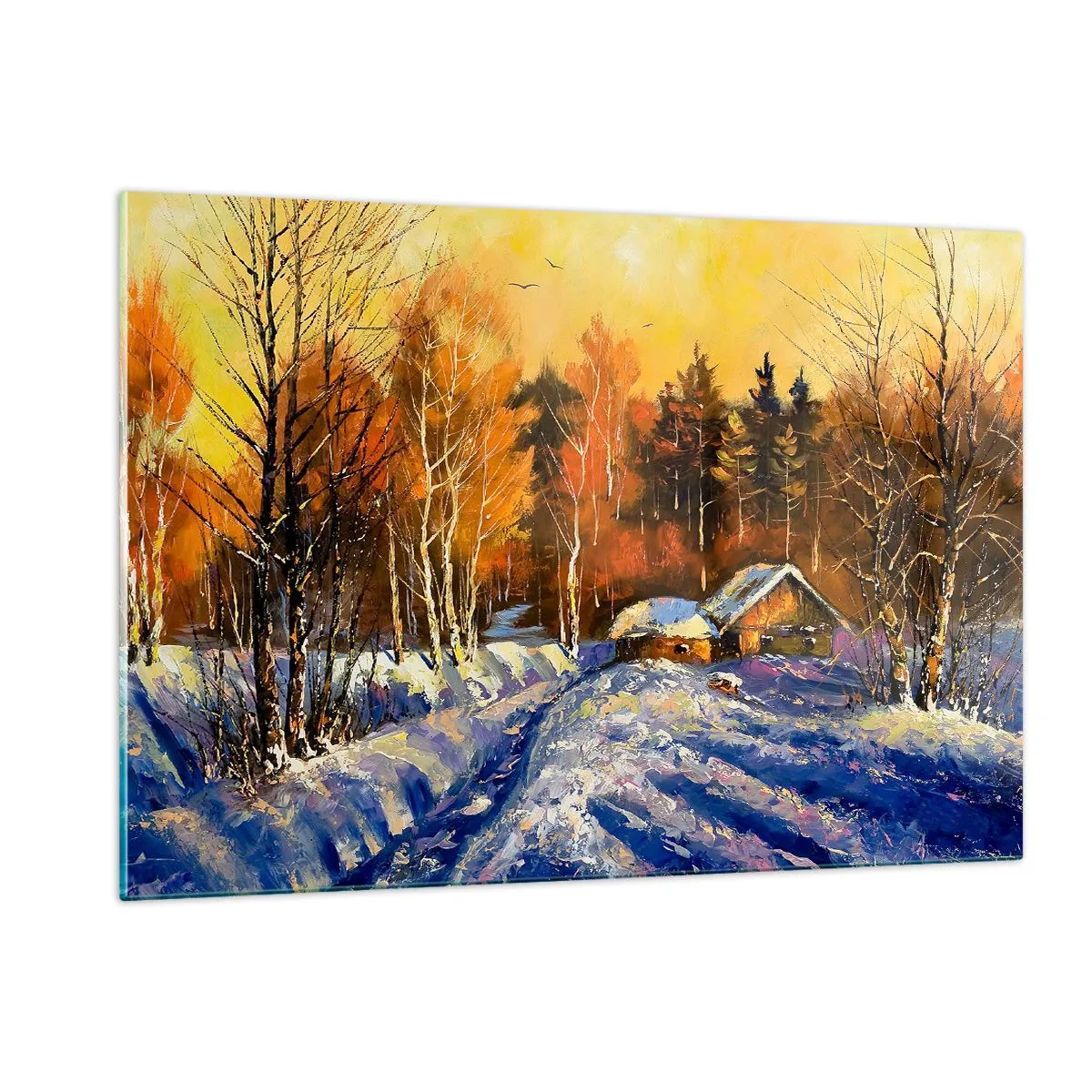 Glass picture - Winter Impression in the Sun - 120x80 cm