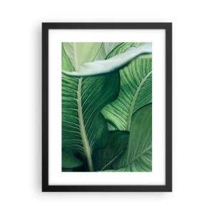 Poster in black frame - Life in Intense Green Colour - 30x40 cm