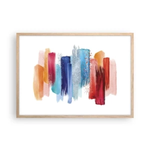 Poster in light oak frame - Up and Down - 70x50 cm