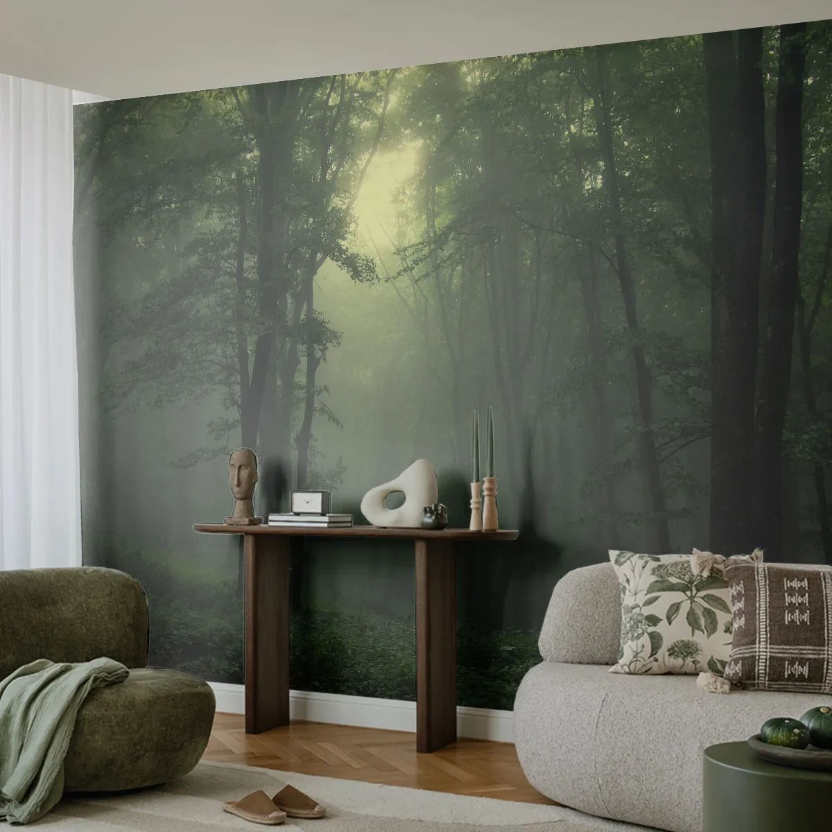 Photo Wallpaper Premium Sand - Before It Wakes Up - Landscape, Forest, Nature - 100x70 cm