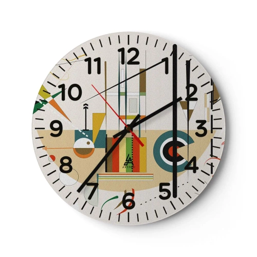 Wall clock - Clock on glass - And the World Laughs - 40x40 cm