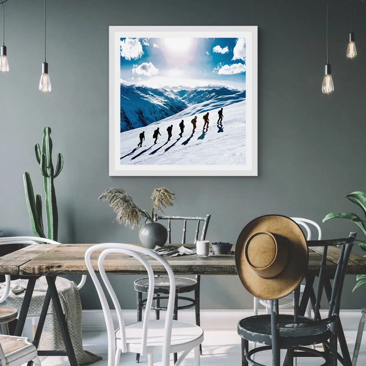 Poster in white frmae - Team of Conquerors - 30x30 cm