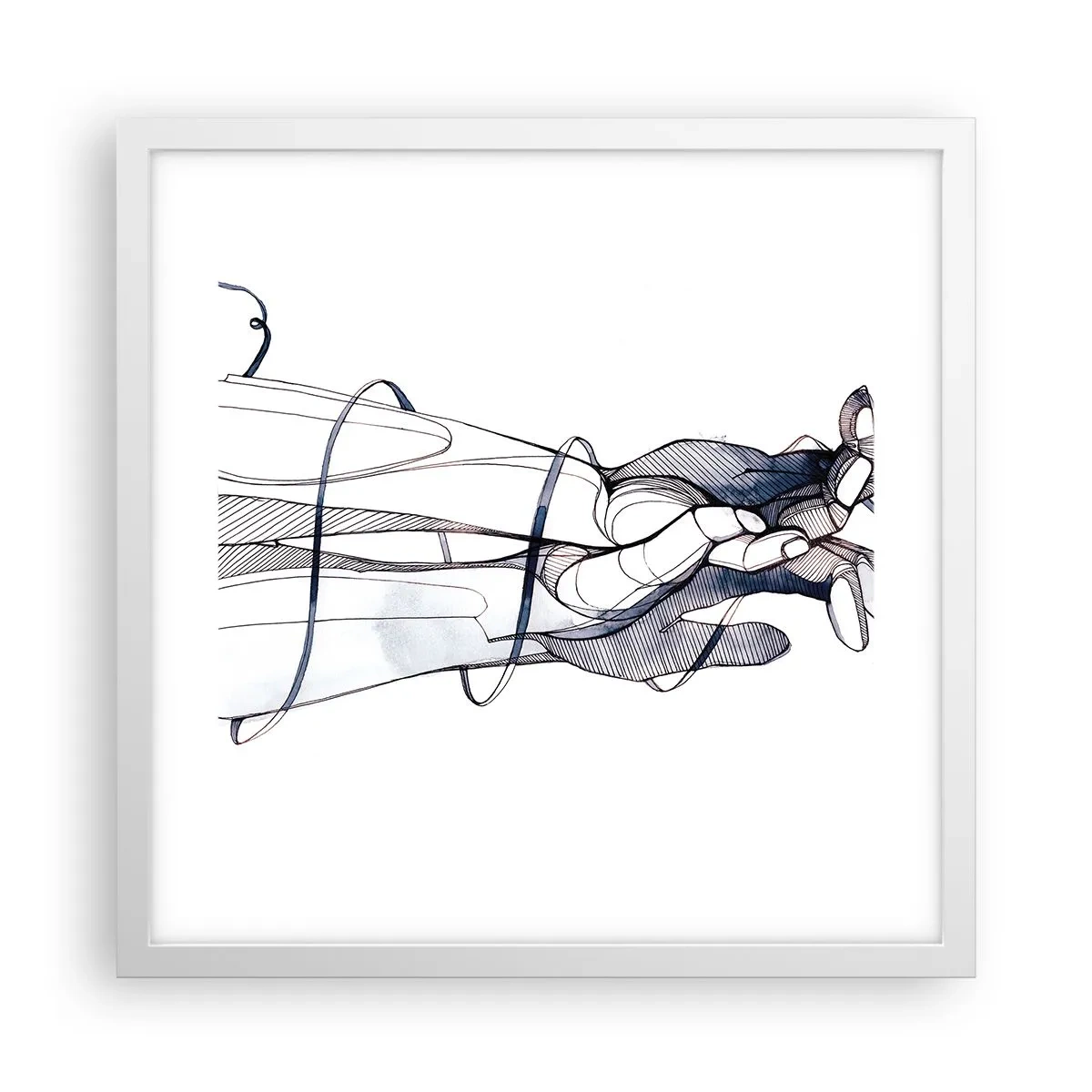 Poster in white frmae - Study of Touch - 40x40 cm