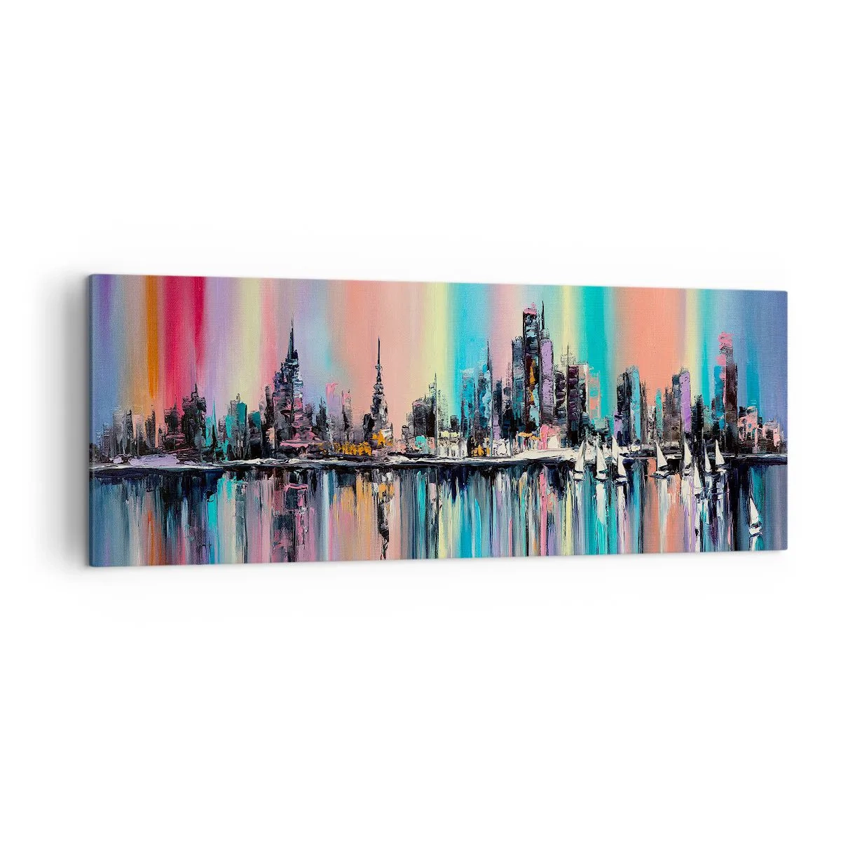 Canvas picture - Run down with Night Lights - 140x50 cm