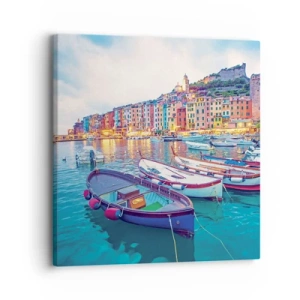 Canvas picture - Colourful Evening in a Port - 30x30 cm