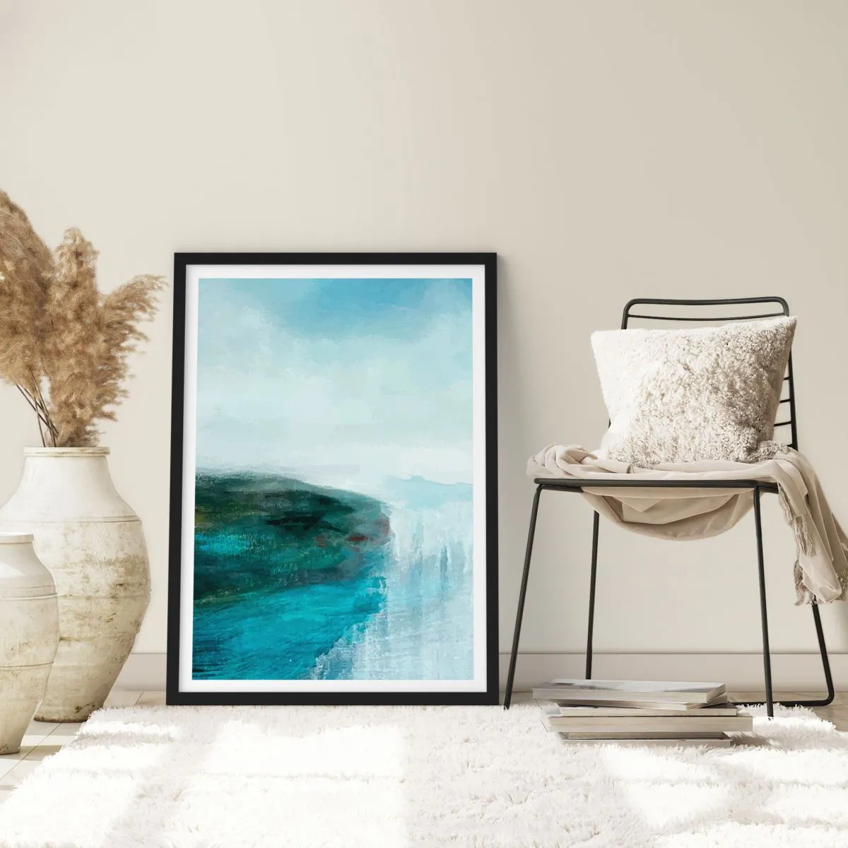 Poster in black frame - Marine Abstract - 70x100 cm