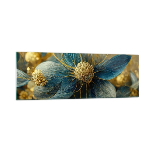 Glass picture - Blossoming in Gold - 90x30 cm